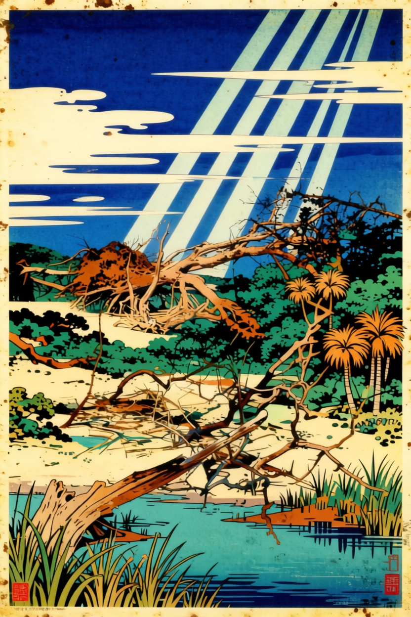 Japan Woodblocks — Ossabaw Island